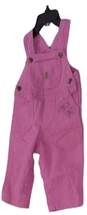 Carhartt Baby Girls Pink Wide Strap Front Pockets One Piece Overall Size 12 M image number 2