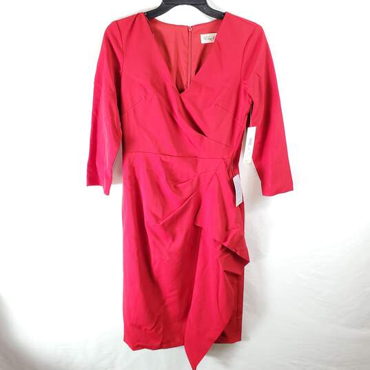 Eliza J Women Red Long Sleeve Dress Sz 6 NWT image number 4