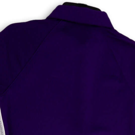 NWT Womens Purple Short Sleeve Collared Button Up Pullover Polo Shirt Sz S image number 4