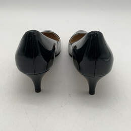 Womens Black Patent Leather Pointed Toe Slip-On Pump Heels Size 10 B alternative image