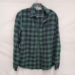 Alex Mills MN's 100% Cotton Green & Black Plaid Shirt Size M