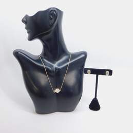 Kendra Scott White Druzy Tess Pendant Necklace & Cade Stud Earrings 7.5g
