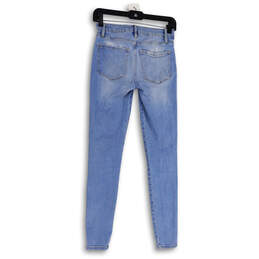 Womens Blue Medium Wash Denim Pockets Stretch Skinny Leg Jeans Size 1 alternative image