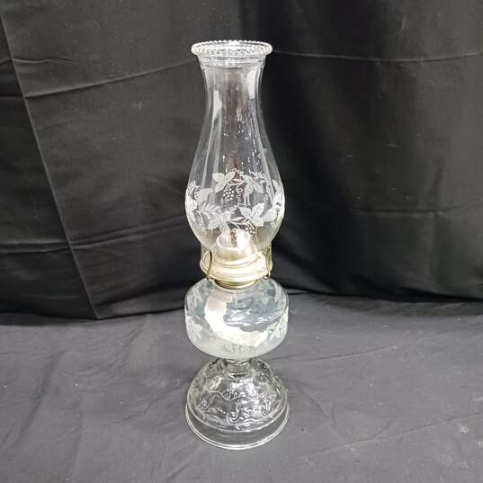 Vintage Etched Glass Oil Lamp image number 4