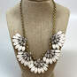 Designer J. Crew Gold-Tone Chain White Daisy Petal Statement Necklace image number 1