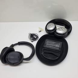 x2 Mixed Lot Bundle Headphones BOSE QC15 + Monoprice Bt-300anc Over Ear Untested P/R