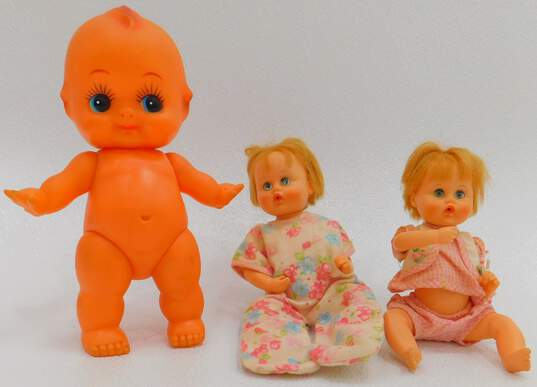 Vintage Baby Dolls Lot American Character Tiny Tears (2) & Kewpie Squeak Doll image number 1