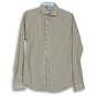 Mens Tan Dotted Spread Collar Long Sleeve Casual Button-Up Shirt Size Small image number 1