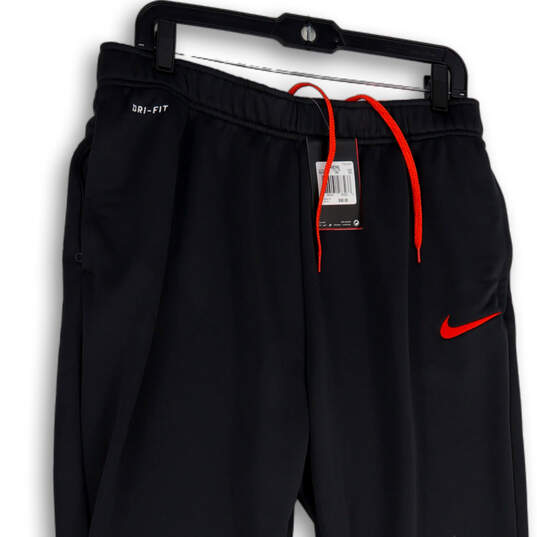 NWT Mens Gray Orange Dri-Fit Elastic Waist Drawstring Sweatpants Size XXL image number 3