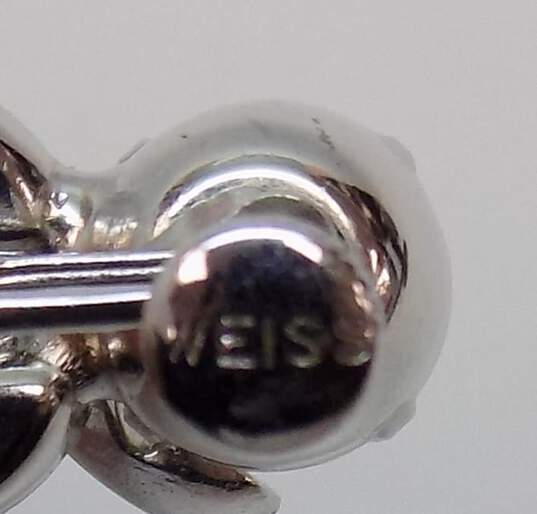 Vintage Weiss Icy Rhinestone & Silver Tone Screw-Back Earrings 9.0g image number 3
