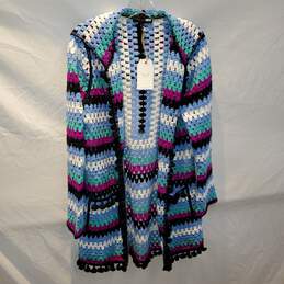 Free the Roses Hooded Crochet Cardigan NWT Size XS/S