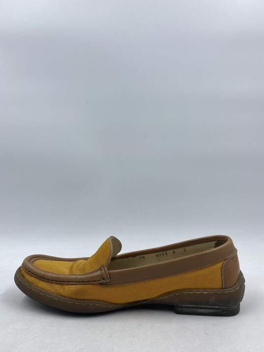 Authentic Salvatore Ferragamo Mustard Leather-Trim Loafer W 8B image number 2