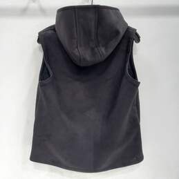 Women's Lauren Ralph Lauren Black Faux Suede Hooded Vest Sz M alternative image
