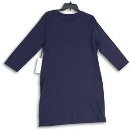 NWT Calvin Klein Womens Navy Blue Crew Neck Long Sleeve T-Shirt Dress Size Large alternative image