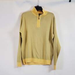 St Croix Men Yellow Sweater Medium NWT