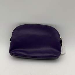 NWT Coach Womens Darcy F50060 Purple Leather Zipper Cosmetic Pouch alternative image