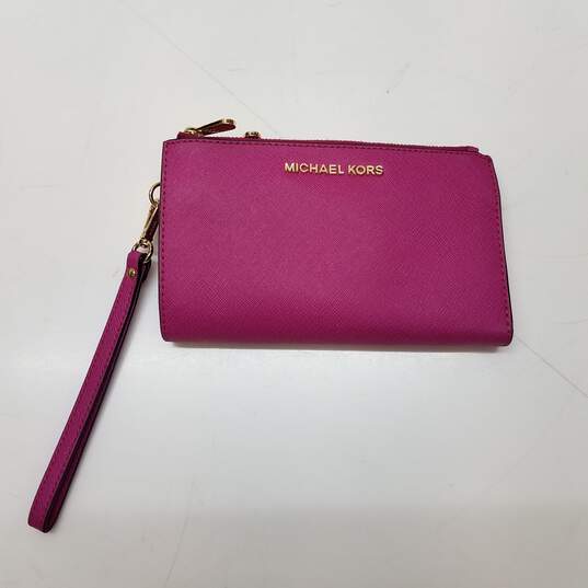 Buy the Michael Kors Women's Purple Wristlet Clutch Wallet Purse