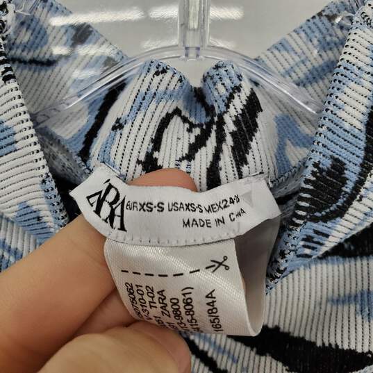 Zara Blue & Black Patterned Bodycon Knit Sleeveless Maxi Dress WM Size XS image number 3