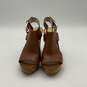 NIB Womens Josephine Brown Leather Wedge Platform Heels Size 5.5 M image number 4