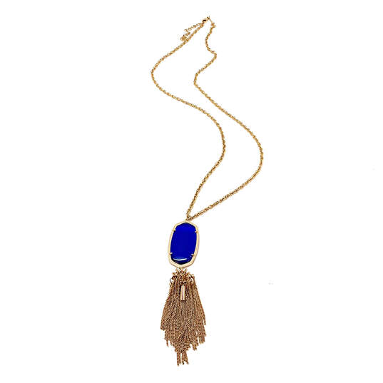 Designer Kendra Scott Gold-Tone Link Chain Tassel Pendant Necklace image number 3