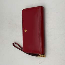 Tory Burch Womens Red Leather Inner Pocket Zip-Around Wallet