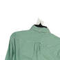 Mens Green White Gingham Collared Long Sleeve Casual Button-Up Shirt Size S image number 4
