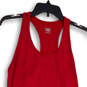 Womens Red Sleeveless Scoop Neck Side Ruched Pullover Tank Top Size L image number 3