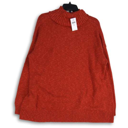 NWT J. Jill Womens Orange Knitted Long Sleeve Turtleneck Pullover Sweater Size M image number 2