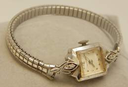 14K White Gold Vintage Diamond Accent 16 Jewel Longines Ladies Watch 13.4g alternative image