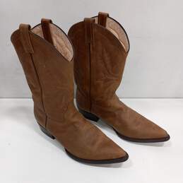Western Style Brown Leather Riding Boots EU Size30.5