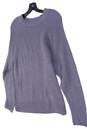 Womens Gray Long Sleeve Crew Neck Knitted Pullover Sweater Size Large image number 1