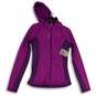 NWT Reebok Womens Purple Space Dye Long Sleeve Full-Zip Hoodie Size M image number 1