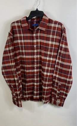 NWT Apt. 9 Mens Red Plaid Long Sleeve Standard Fit Button-Up Shirt Size XL