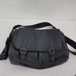 Coach Black Pebbled Leather Messenger Bag