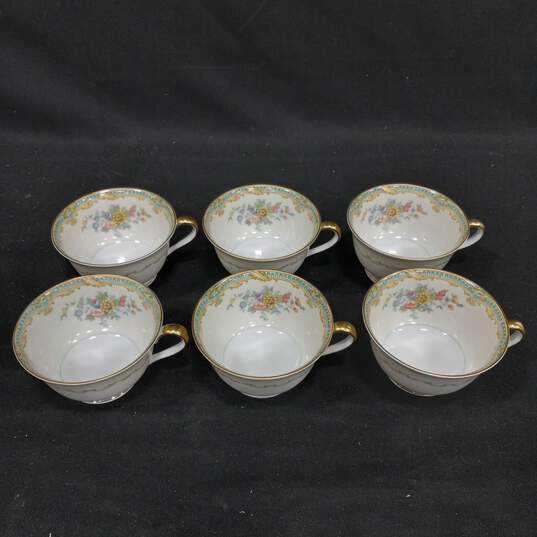 Set of 6 Noritake Floral Bone China Teacups image number 1
