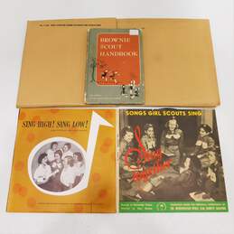 Vintage Girl Scouts GSA Records With Brownie Scout Handbook