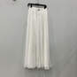NWT Womens White Pleated Side Slit Modern Back Zip Maxi Skirt Size Medium image number 1