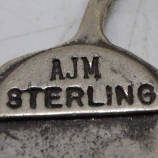 Artisan AJM Signed Sterling Silver Colorful Accent Pepper Earrings - 8.5g image number 4