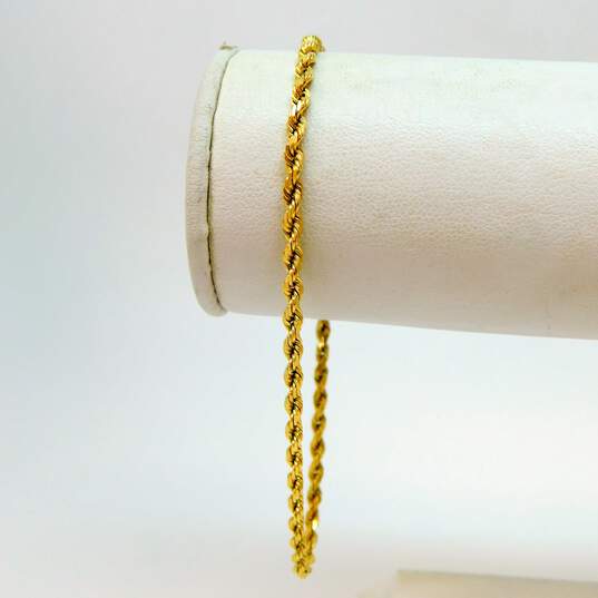 14K Yellow Gold Twisted Rope Chain Bracelet 5.3g image number 2
