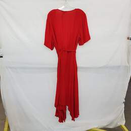 Banana Republic Red Belted Midi Dress WM Size 14 NWT alternative image