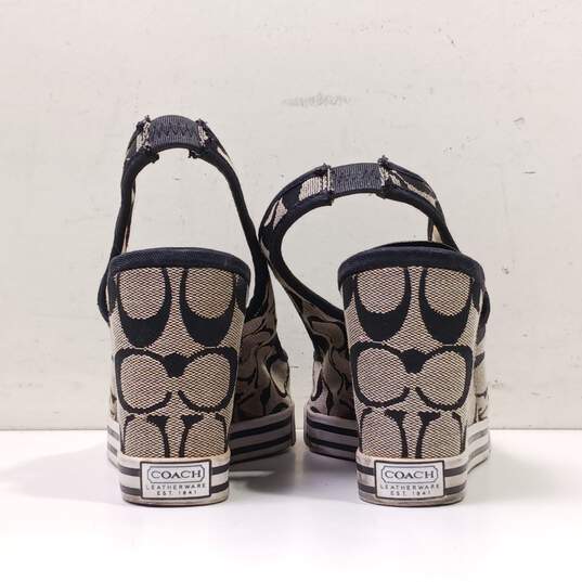 Coach Women's Sydney Signature Canvas Wedge Sneaker Sandals Size 8.5M image number 4