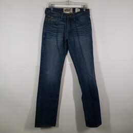 Mens Slim Fit Medium Wash Denim 5 Pocket Design Straight Leg Jeans Size 31/36