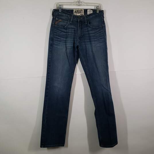 Mens Slim Fit Medium Wash Denim 5 Pocket Design Straight Leg Jeans Size 31/36 image number 1