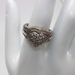 Judith Ripka Sterling Silver CZ Accent Ring (Size 8)-9.8 alternative image