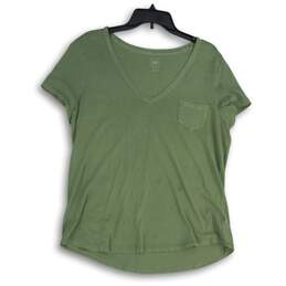 GAP Womens Green V-Neck Short Sleeve Pullover T-Shirt Size XL