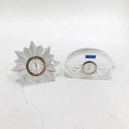 Marquis Waterford Crystal Sheridan & Starburst Desk Clocks Paperweight Decor