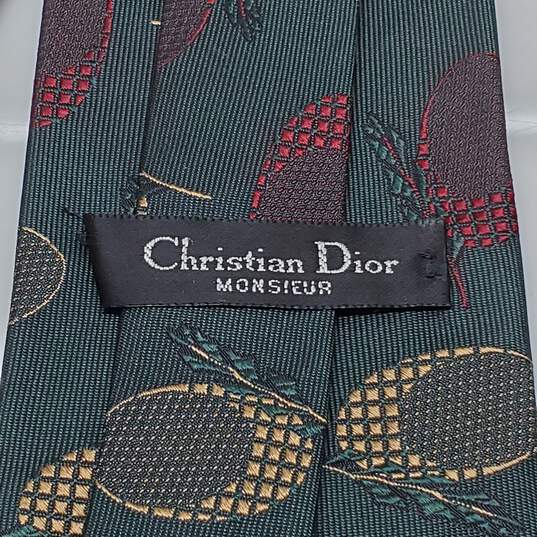 Christian Dior Monsieur All Silk Fabric Woven 56in Necktie AUTHENTICATED image number 3