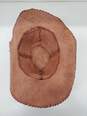 Women Handmade Brown Leather Hat used (unbranded) image number 3