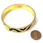 Designer Coach Gold-Tone Enamel Round Shape Bangle Bracelet With Dust Bag image number 2
