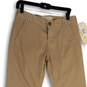 NWT Womens Tan Flat Front Slash Pocket Bootcut Leg Chino Pants Size 26 image number 3
